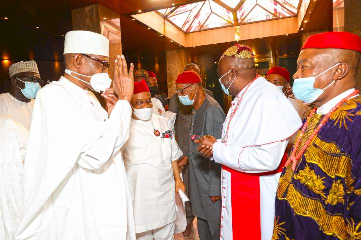 President Buhari receives Igbo leaders in the statehouse (photos)