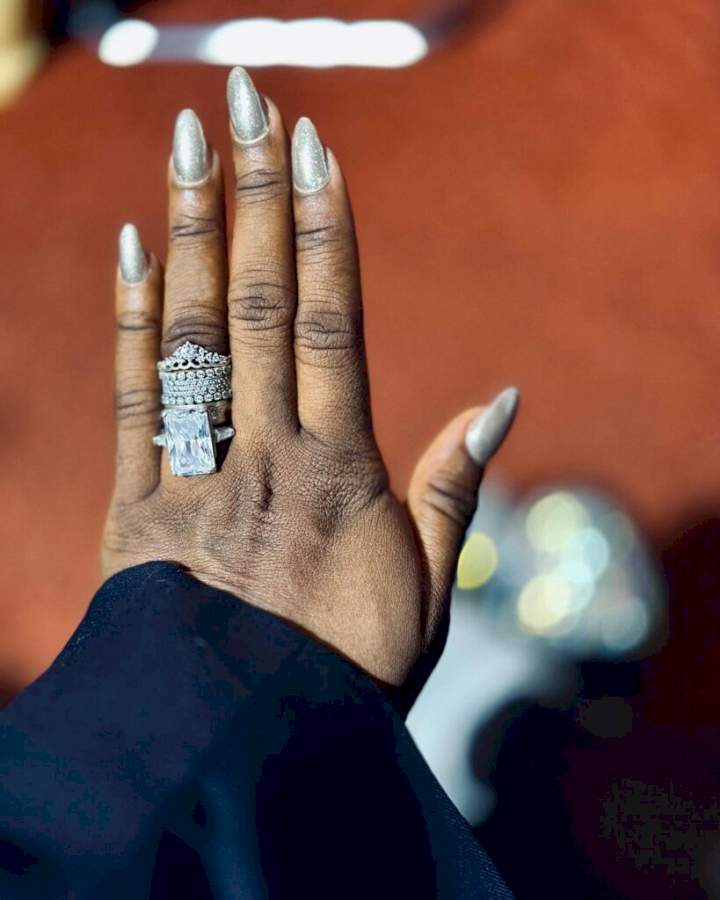 Pastor Paul Enenche's daughter, Deborah flaunts her crown-inspired wedding ring in new photos