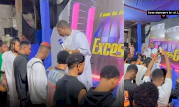"Na who give me money, I go dey pray for" - Pastor says during special prayer for yahoo boys (Video)