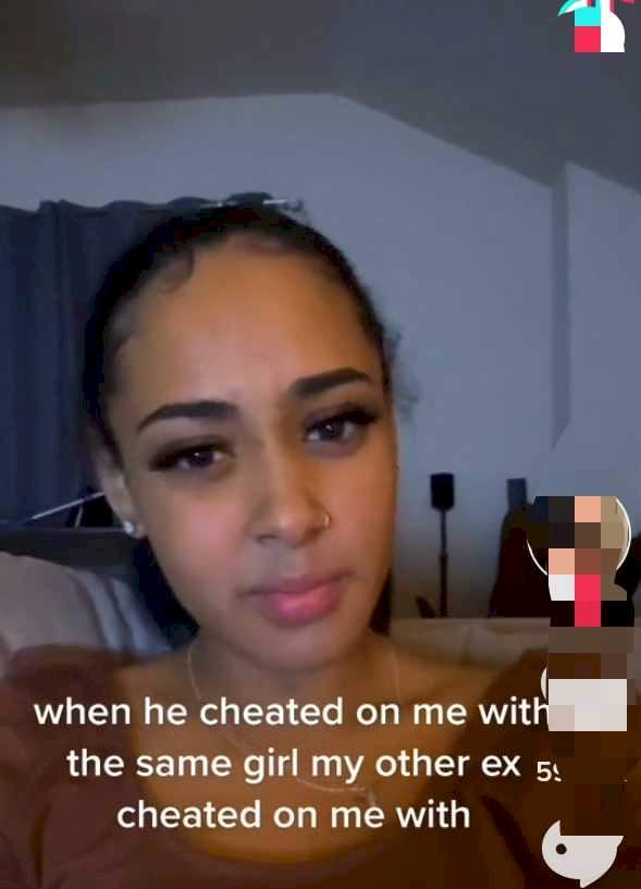 Lady laments after her boyfriend cheated on her with same girl her ex boyfriend cheated with (Video)