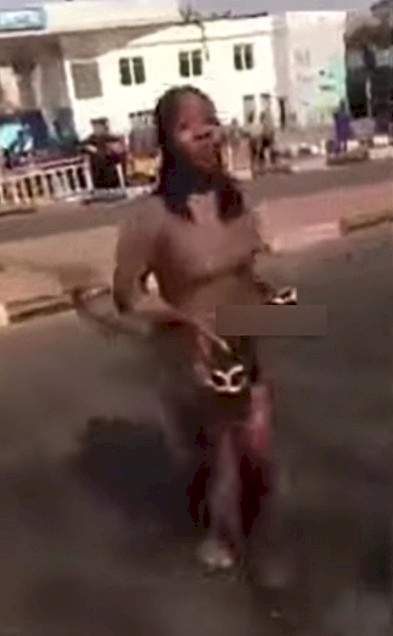 Moment two ladies reportedly run mad after alighting from a black SUV in Enugu State (Video)