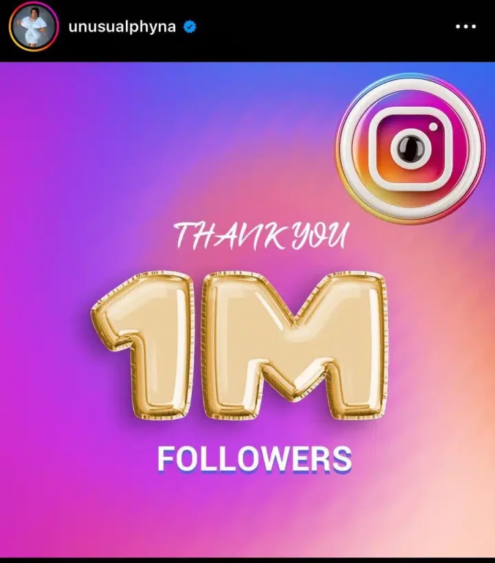 Phyna celebrates clocking 1 Million Instagram followers