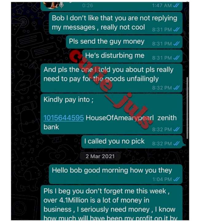 'Pls don't forget me this week, 4million is a lot of money' - Leaked chat between Bobrisky and a client