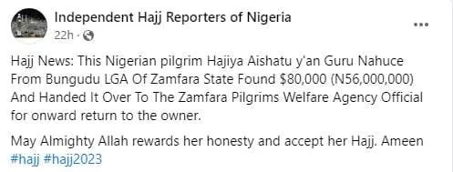 Nigerian pilgrim finds $80,000 in Saudi Arabia, returns to owner