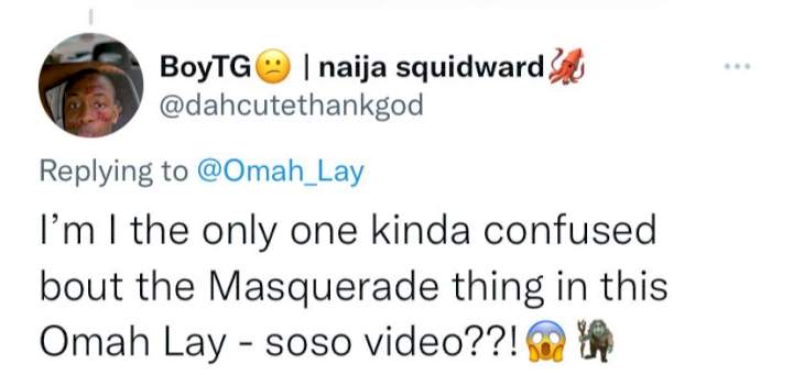 'It's deeper than we understand' - Mixed reactions as singer Omah Lay bows to a masquerade in new music video (watch)