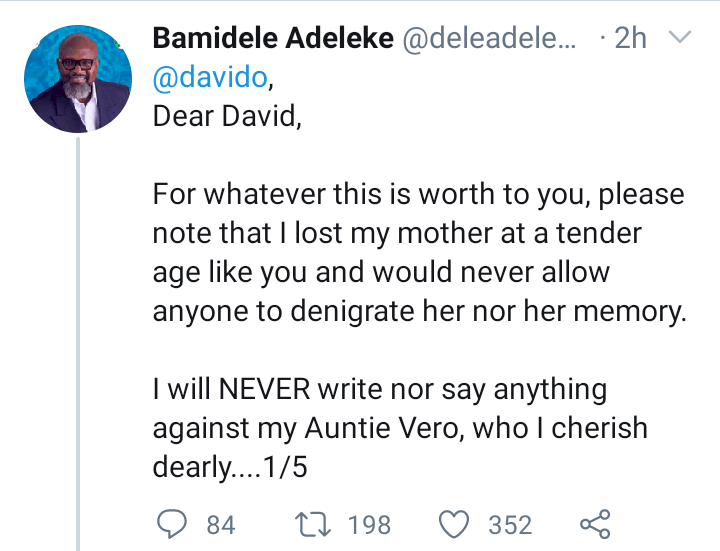 'You will always remain dear to me' - Mr. Dele replies cousin, Davido, amid their squabble over his governorship ambition