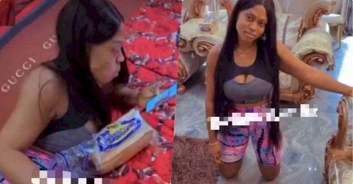"Please stop buying bread" - Woman takes to her knees to beg husband over addiction (Video)