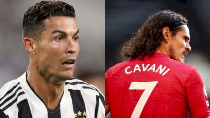 EPL: Ronaldo to fight Cavani for number 7 shirt at Man Utd