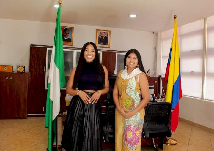 BBNaija's Erica pays a courtesy visit to the consul of Columbia to Nigeria (Photos)