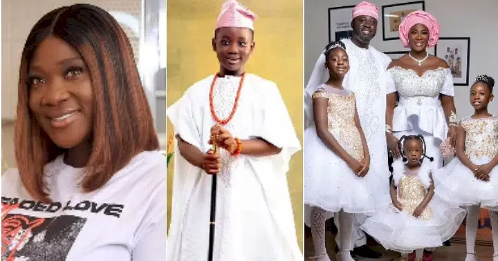 'I will rather go blind' - Mercy Johnson tells her little boy, Henry who requested for a junior brother (Video)
