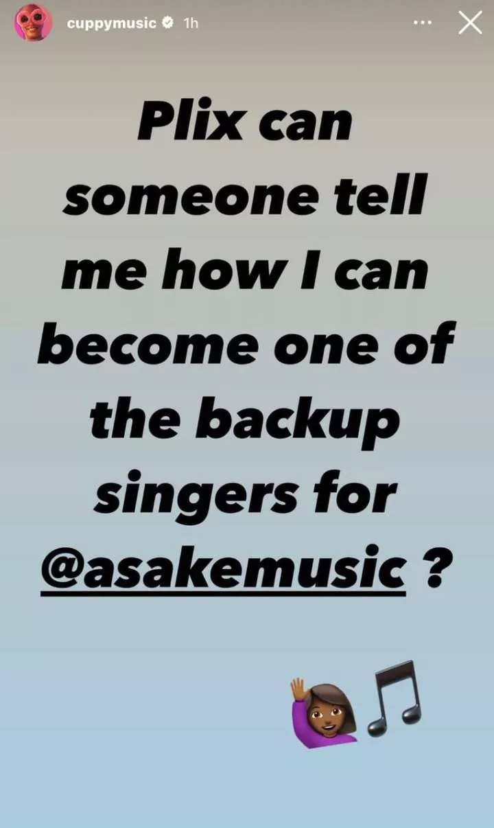DJ Cuppy reveals plan to become a backup singer for Asake