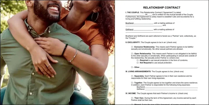 Lady shocked as toaster sends 'relationship contract' to be signed before dating