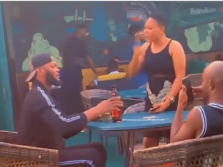 'You've been asking for a date, only to treat me like this' - Nigerian lady tackles man for neglecting her on a date (Video)