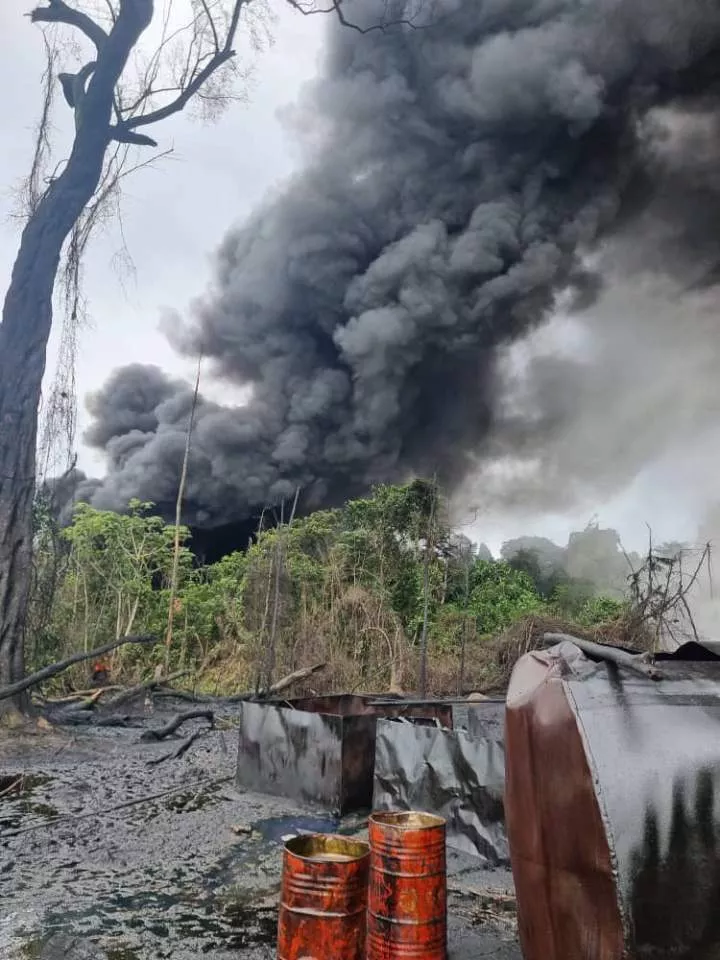 Troops Destroy Massive Illegal Refinery In Delta State (Photos)