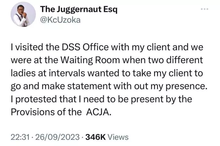 Nigerian lawyer recounts how he was allegedly assaulted by DSS officers while visiting their office with one of his client