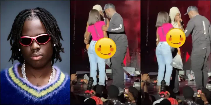 Moment Rema gifts female fan N2M during his show in Benin