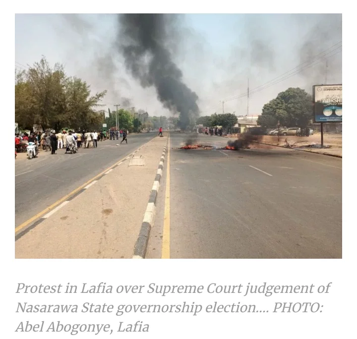 Protest breaks out in Nasarawa over Supreme Court ruling