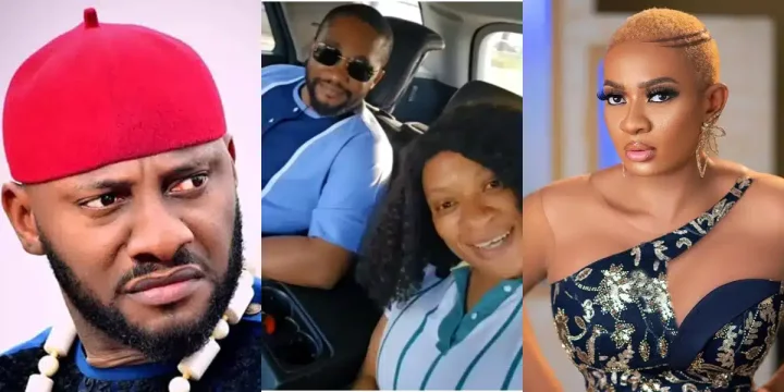 "Yul won't like this" - Video of May Edochie gushing over male friend's cute looks causes stir