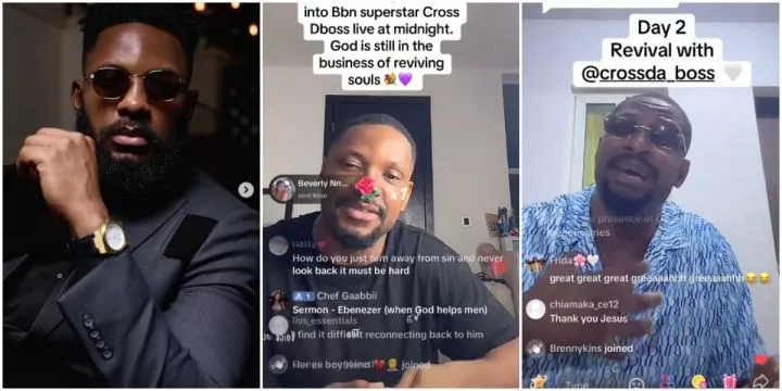 BBNaija's Cross launches online church: preaching and revival sessions go viral