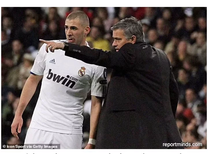 (Photos) Karim Benzema Reunites with Mourinho at Joshua vs Ngannou Match in Saudi Arabia 