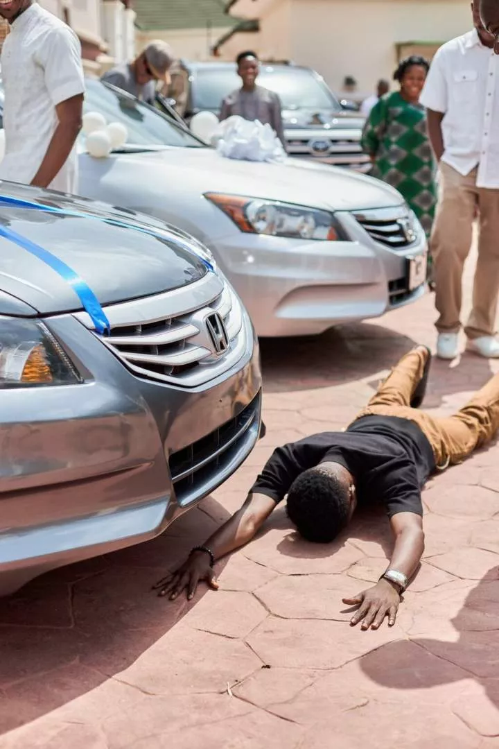 Music artist, Godfrey Gad overjoyed as Moses Bliss gifts him a car