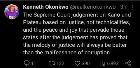 The Supreme Court Judgement On Kano & Plateau Based On Justice Not Technicalities- Kenneth Okonkwo