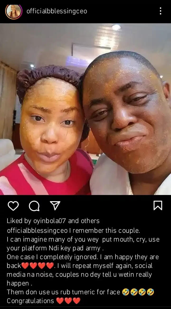 'Couples don't reveal what really happens on social media' - Blessing CEO reacts to alleged report of FFK and Precious Chikwendu reunion