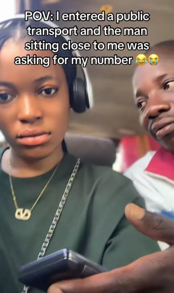 Young lady exposes elderly man who kept bothering her for her number