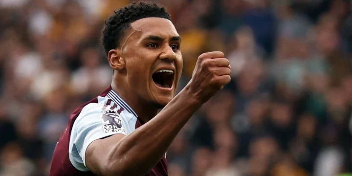 Ollie Watkins celebrates a goal for Aston Villa.