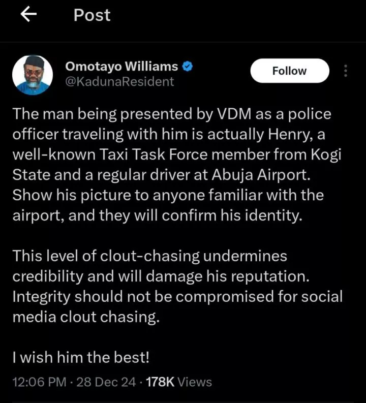 Man exposes VeryDarkMan, claims man he revealed as police officer is a taxi driver from Kogi State