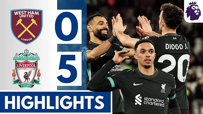 West Ham United 0 - 5 Liverpool (Dec-29-2024) Premier League Highlights