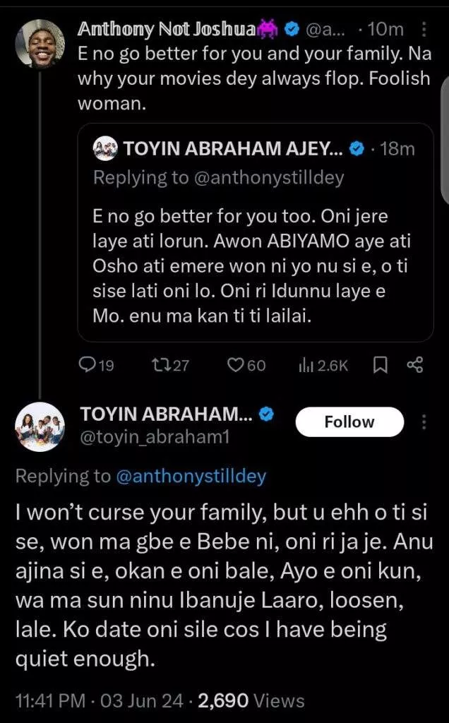 Toyin Abraham heavily blasts critics asking her to disclose plans President Tinubu shared with her