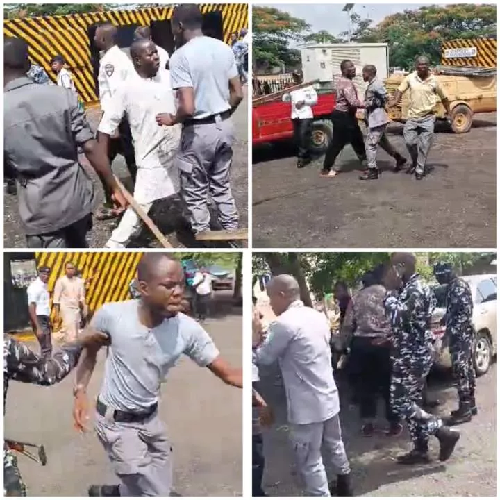 Nigeria Customs Service begins investigation after a video of its officers engaging VIO officers in a fight goes viral