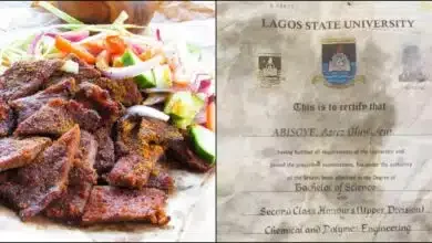 Shock as original certificate of LASU engineering graduate with 2.1 used to sell suya