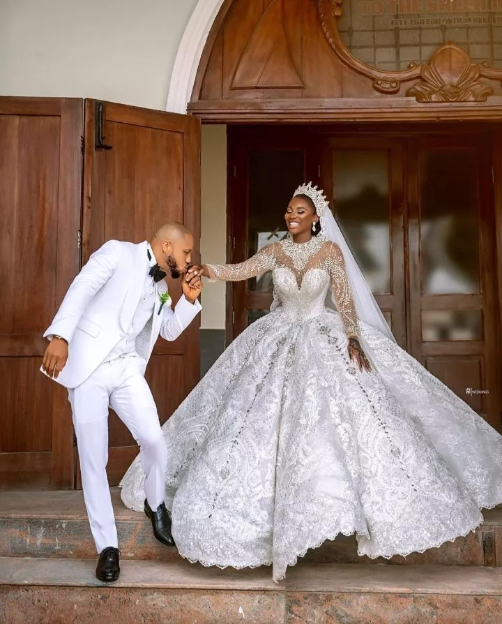 Actor Charles Okocha promises undying love for wife Mimi as he shares their wedding photos