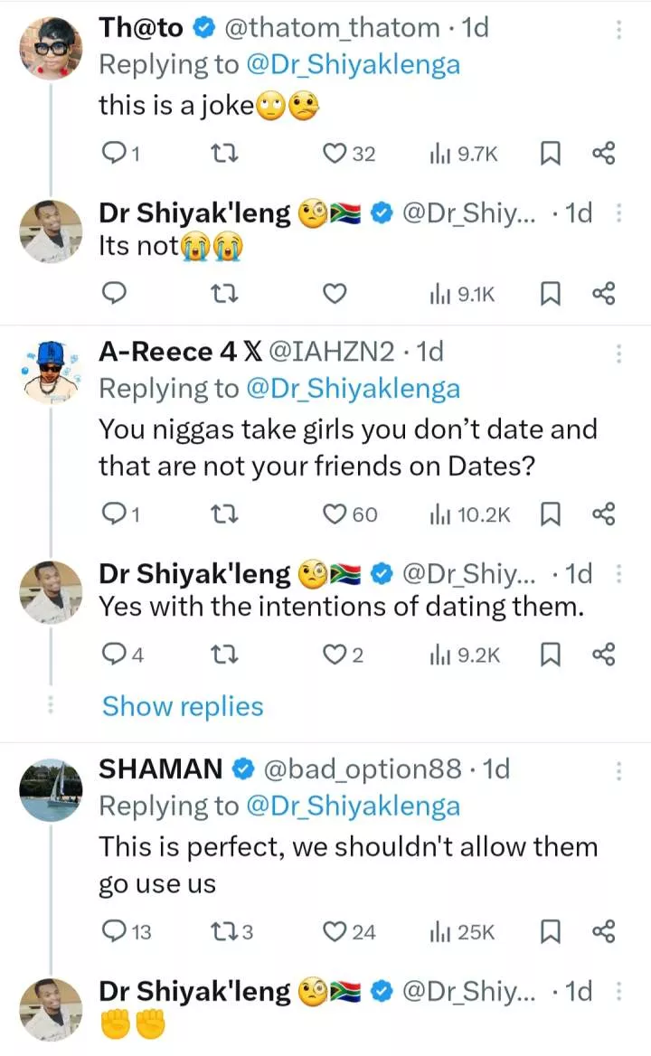 Man receives heat as he proudly reveals he asked for refund of money he paid on date after woman he took on the date refused to be his girlfriend