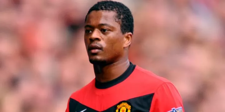 Patrice Evra in action for Manchester United