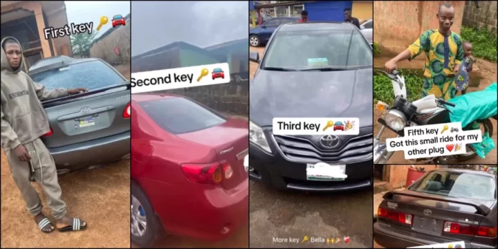 'Na God dey run am' - Big boy says as he shows off all his keys