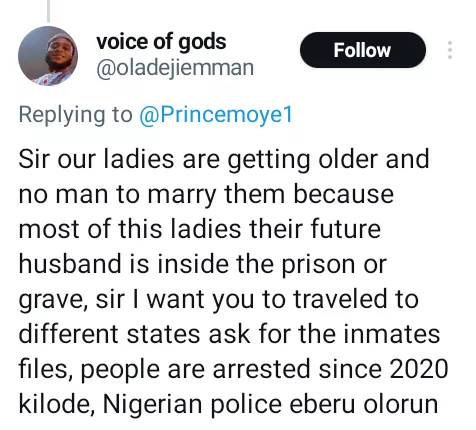 Our ladies are getting older and no man to marry them because most of their future husbands are inside prisons - Man complains to police spokesperson, Adejobi