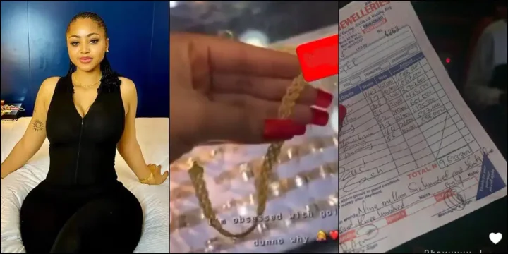 Regina Daniels dragged for posting receipt after splashing N9M on jewelry
