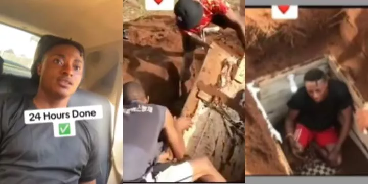 Content creator buried alive finally completes challenge, dug out alive