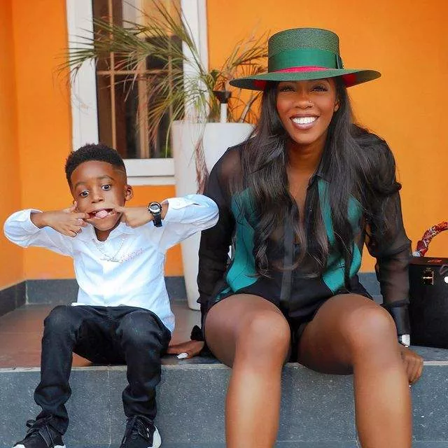 Tiwa Savage's son, Jamil concerned about those crushing on his mother