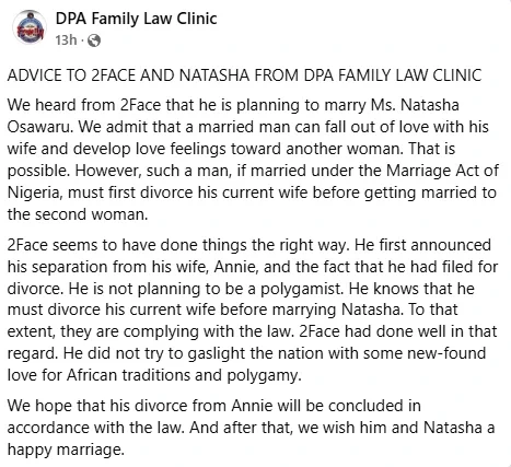 2Face has done well. He did not try to gaslight the nation with some new-found love for African traditions and polygamy - May Yul-Edochie?s lawyer reacts to the singer