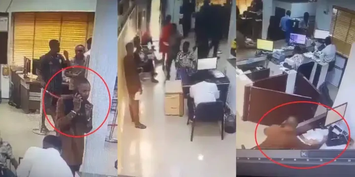 CCTV captures man stealing staff phone at Sterling Bank branch in Anambra CCTV captures man stealing staff phone at Sterling Bank branch in Anambra