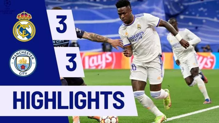 Real Madrid 3 - 3 Manchester City (Apr-09-2024) Champions League Highlights