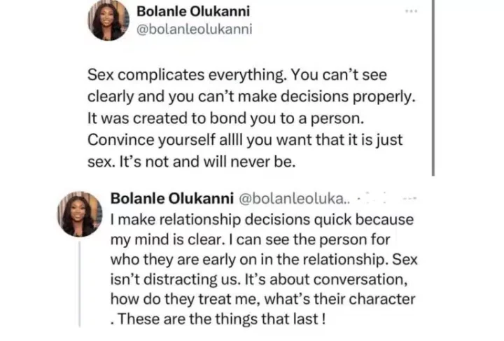 'Why abstinence from sex is important' - Bolanle Olukanni speaks