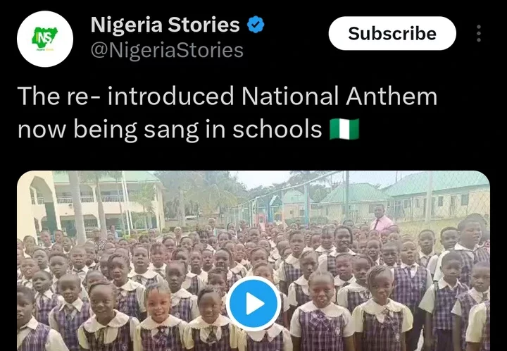 Netizens React To Video Of Primary School Students Singing The New National Anthem