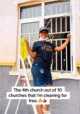 'I'm doing it for free' - Lady begins visiting 10 different churches to clean