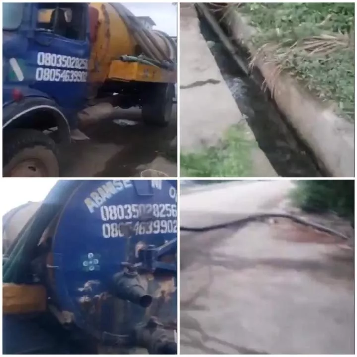 Sewage evacuation truck impounded and the driver arrested for discharging faeces in the drainage in Lagos