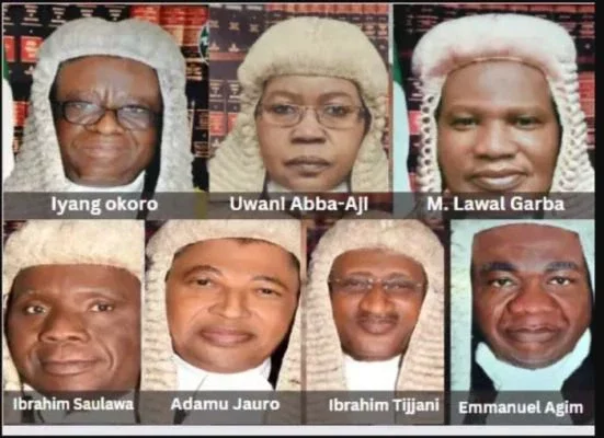 Meet 7 Supreme Court justices to determine fate of Tinubu, Atiku, Obi today.